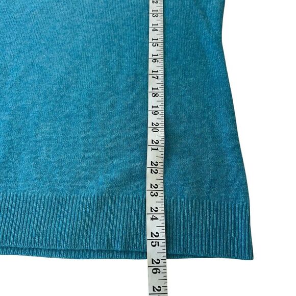 Ann Taylor Turquoise V-Neck Cashmere V Neck Sweater, LP - Picture 9 of 9